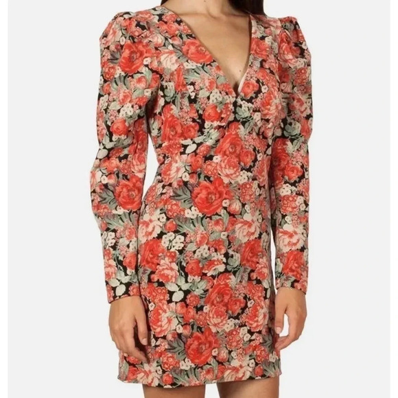 Free People Kapowski Floral Puff Sleeve Mini Dress - Picture 2 of 10